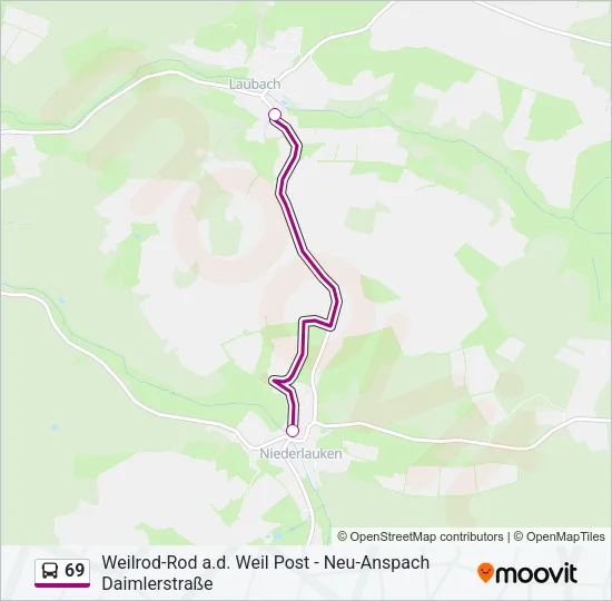 69 Bus Line Map