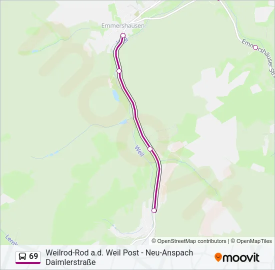 69 Bus Line Map
