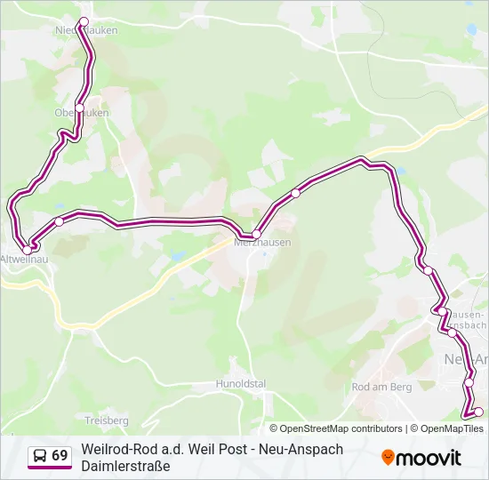 69 Bus Line Map