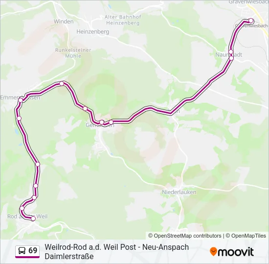 69 Bus Line Map