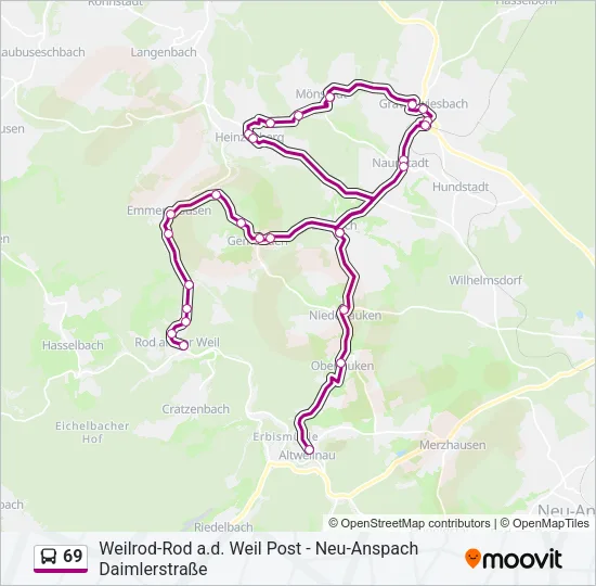 69 Bus Line Map