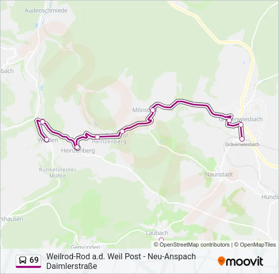 69 Bus Line Map