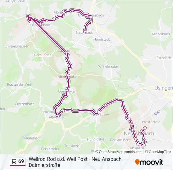 69 Bus Line Map