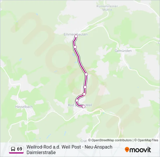 69 Bus Line Map