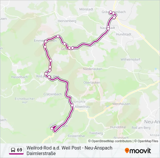 69 Bus Line Map