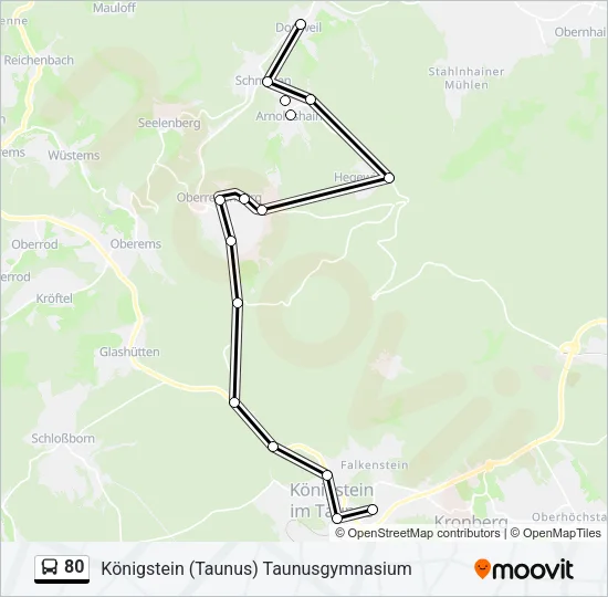 80 Bus Line Map