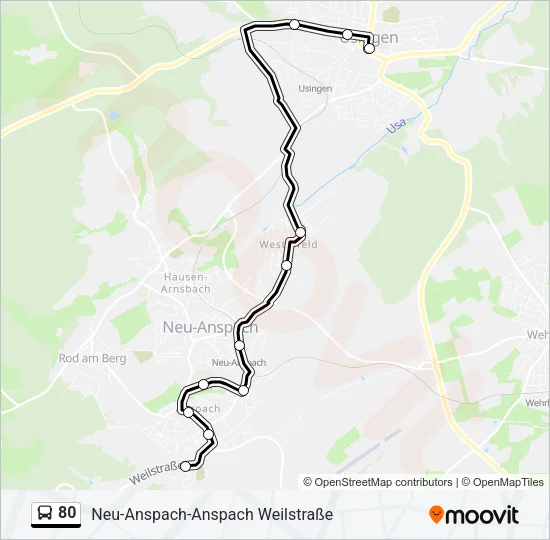 80 Bus Line Map