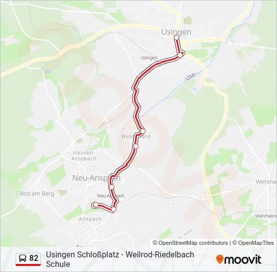 82 Bus Line Map