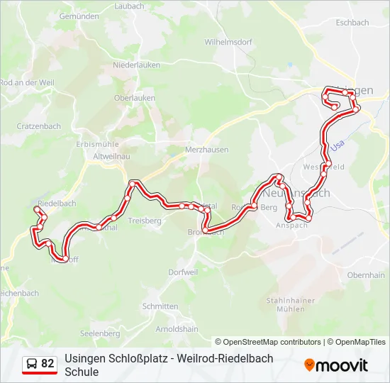 82 Bus Line Map