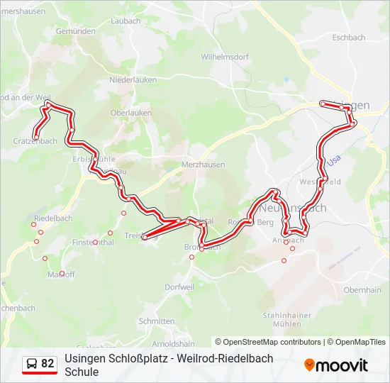 82 Bus Line Map