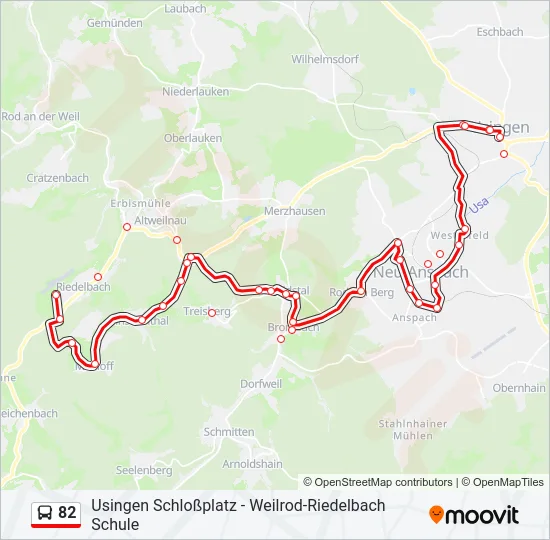 82 Bus Line Map