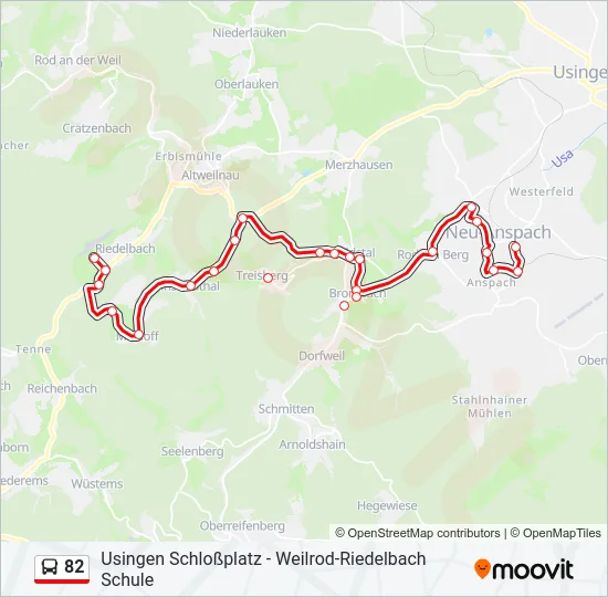 82 Bus Line Map