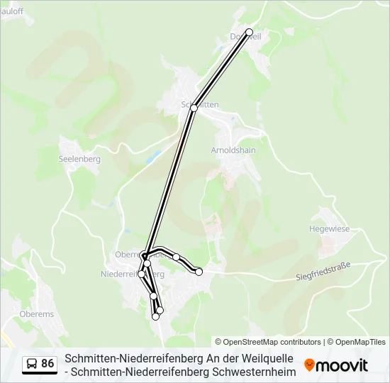 86 Bus Line Map