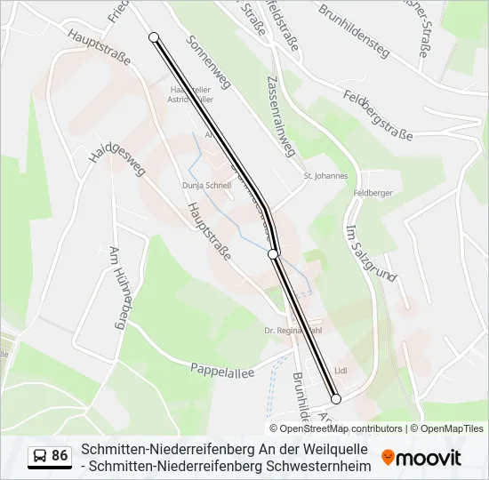 86 Bus Line Map