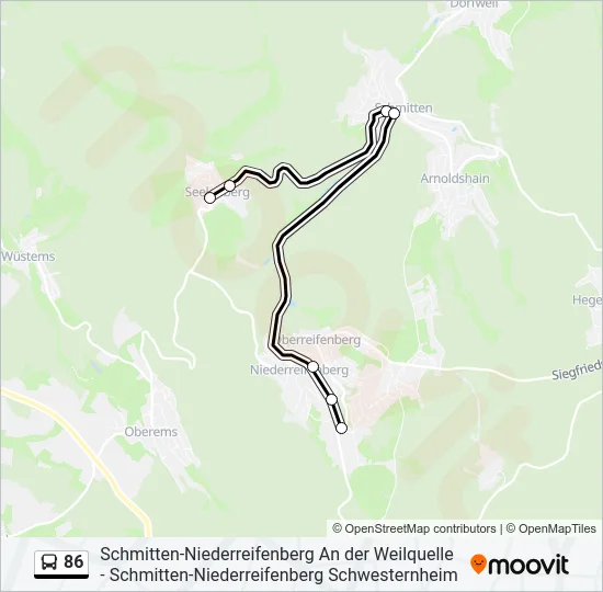 86 Bus Line Map