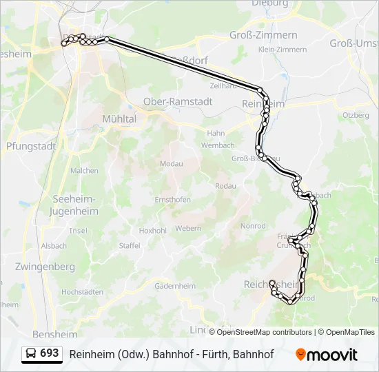 693 Bus Line Map