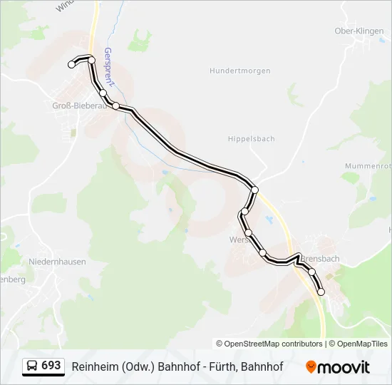 693 Bus Line Map