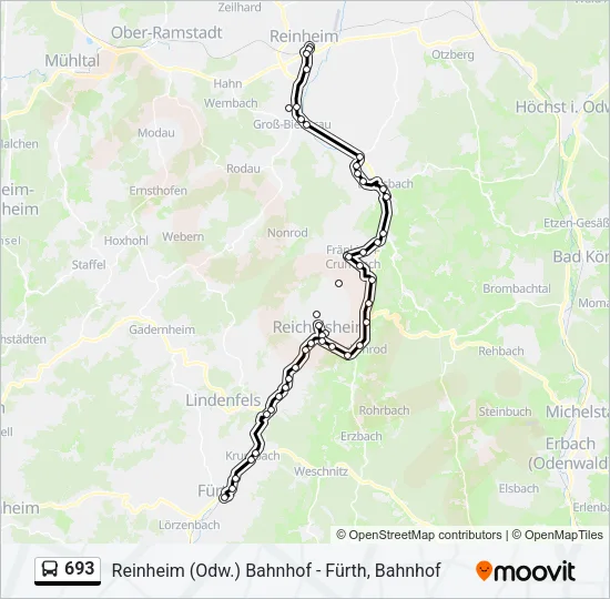 693 Bus Line Map