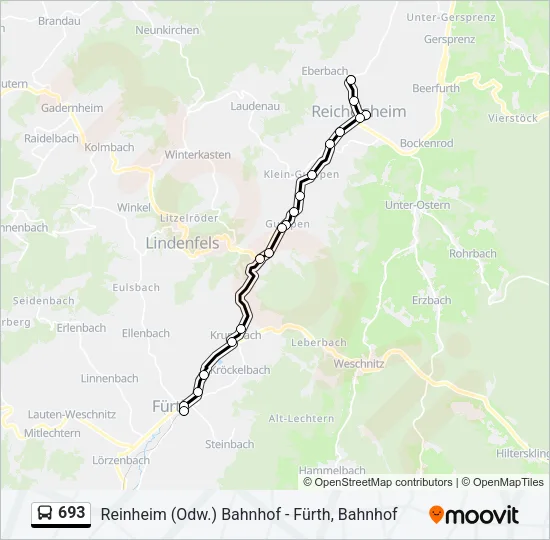 693 Bus Line Map