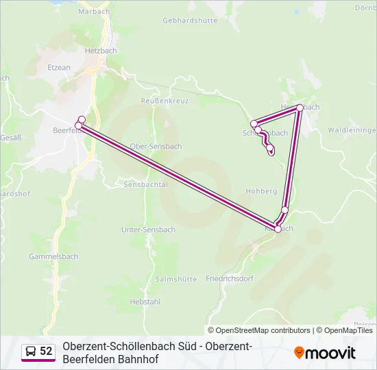 52 Bus Line Map