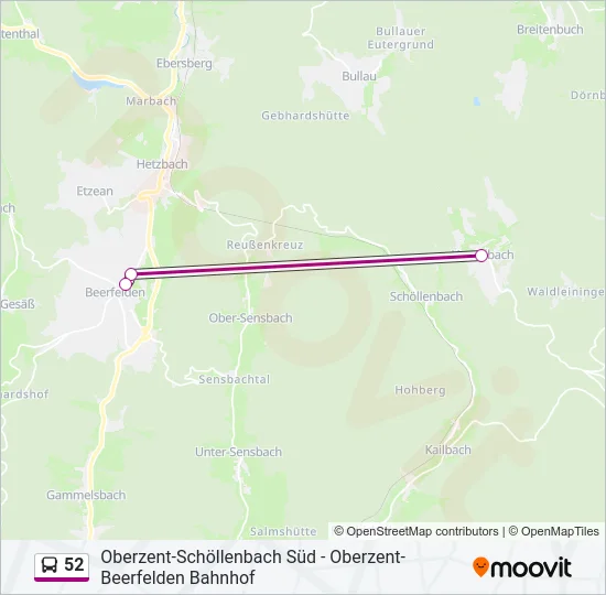 52 Bus Line Map