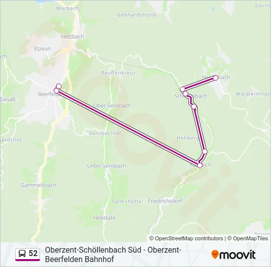 52 Bus Line Map