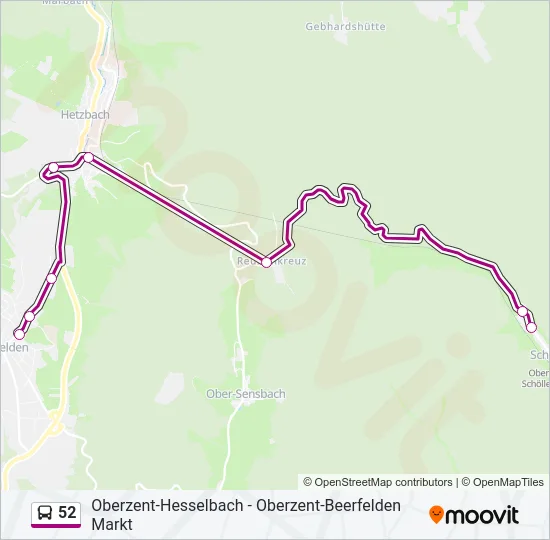 52 Bus Line Map