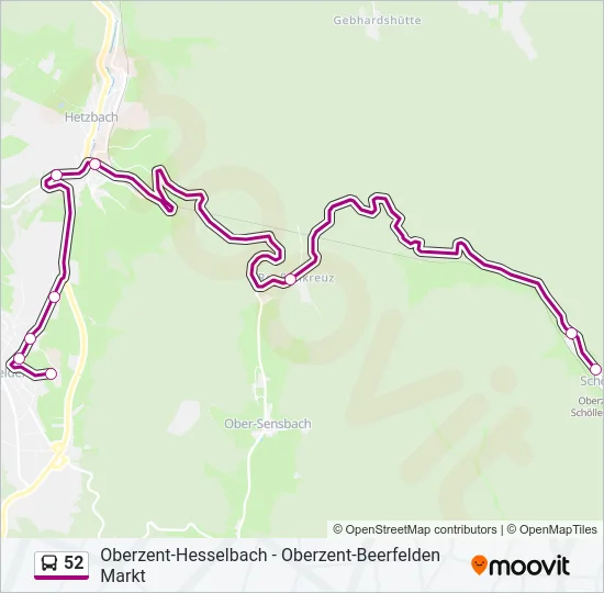 52 Bus Line Map