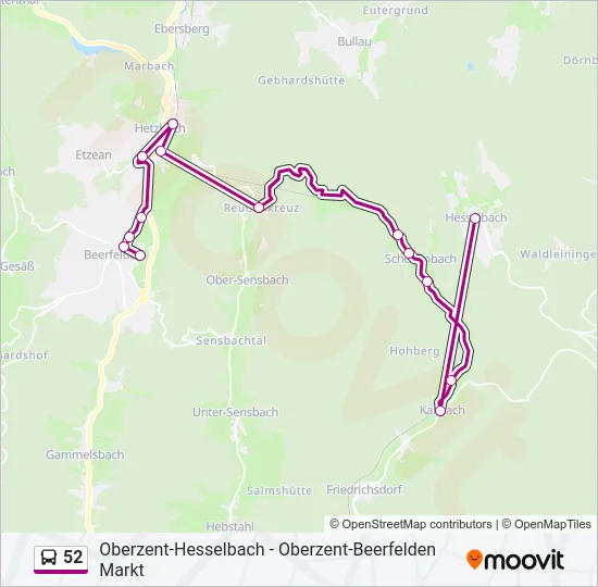 52 Bus Line Map