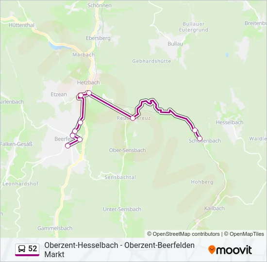 52 Bus Line Map