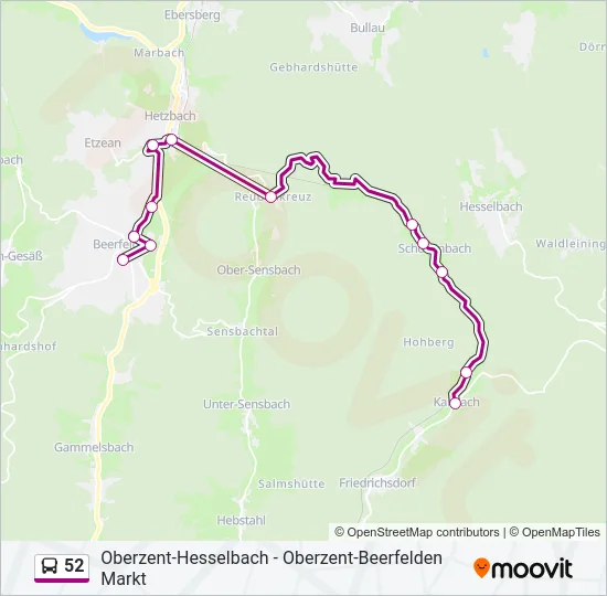 52 Bus Line Map
