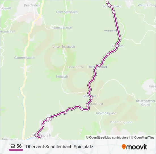 56 Bus Line Map