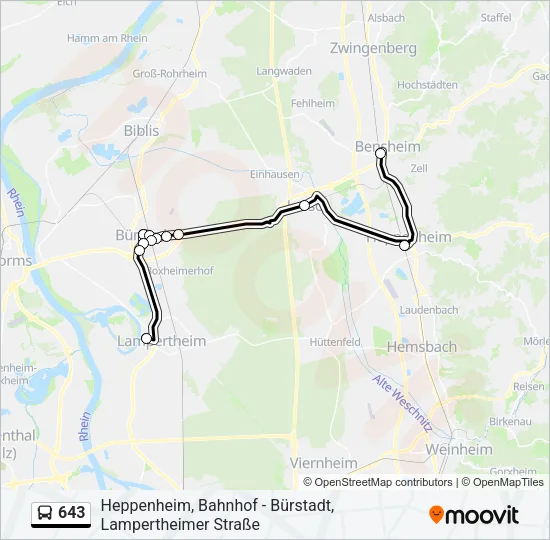 643 Bus Line Map