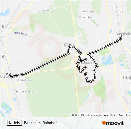 646 Bus Line Map