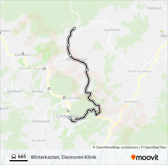 665 Bus Line Map