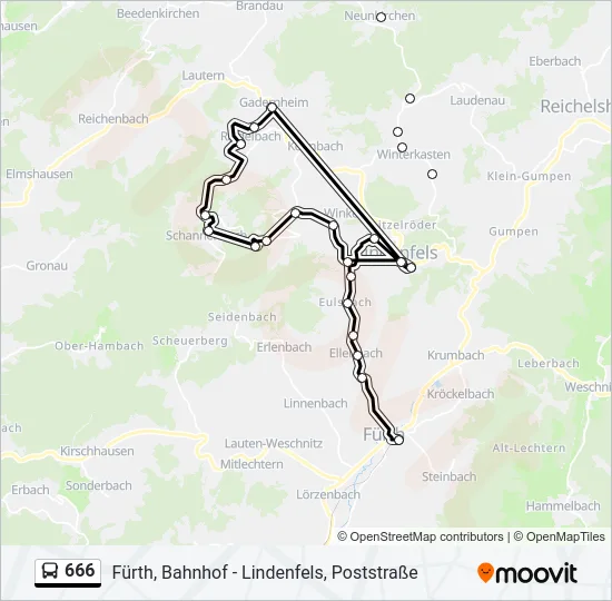 666 Bus Line Map