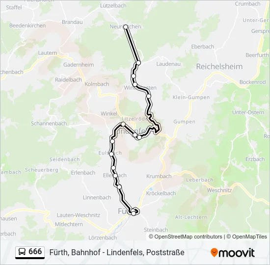 666 Bus Line Map