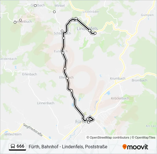 666 Bus Line Map