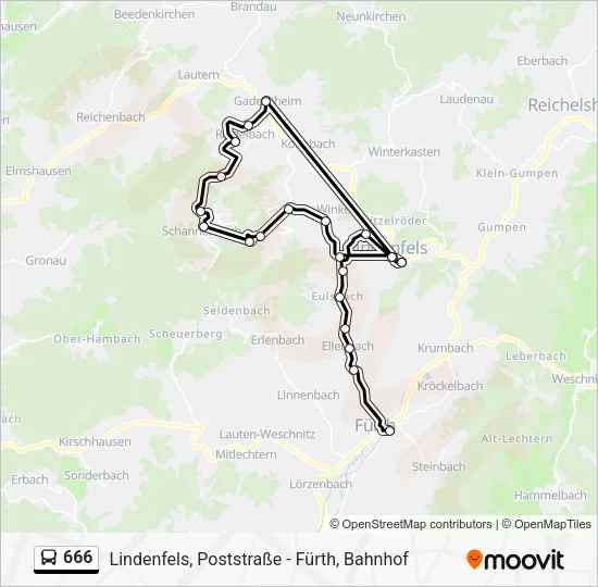 666 Bus Line Map