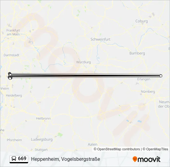 669 Bus Line Map