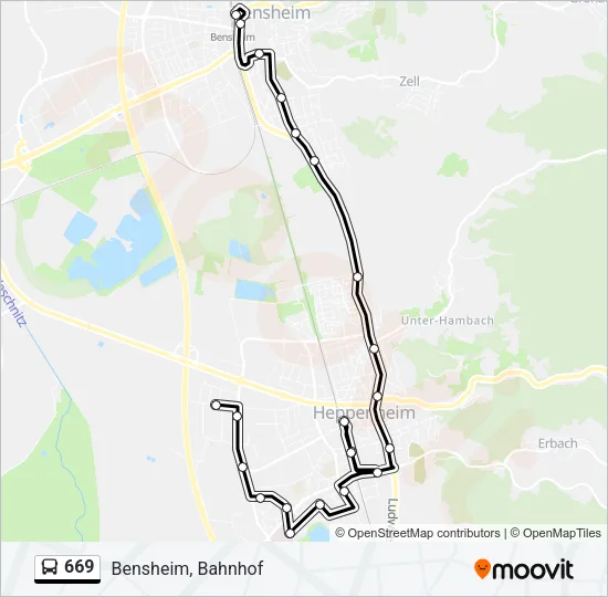 669 Bus Line Map