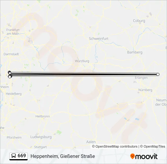 669 Bus Line Map