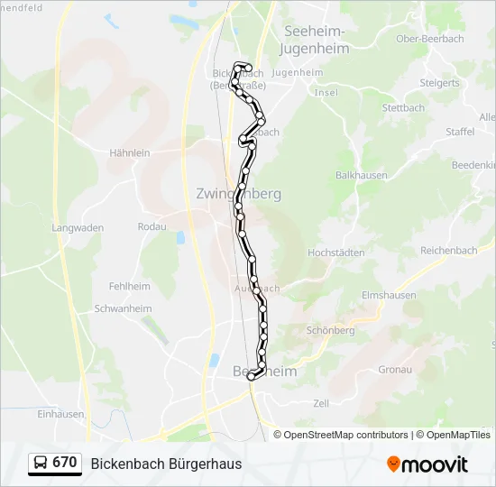 670 Bus Line Map