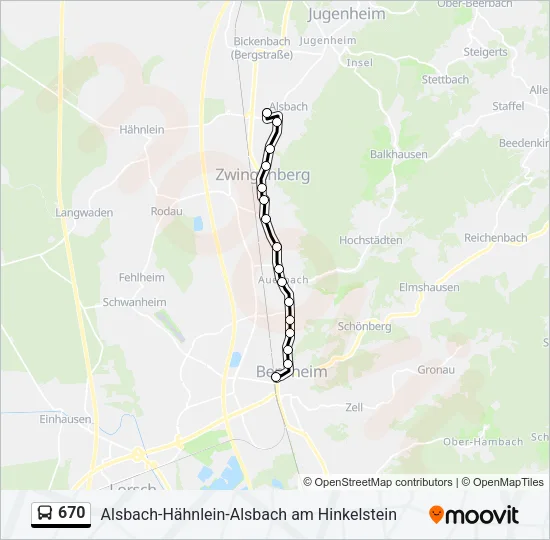 670 Bus Line Map