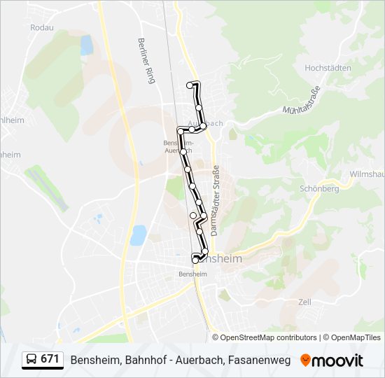 671 Bus Line Map