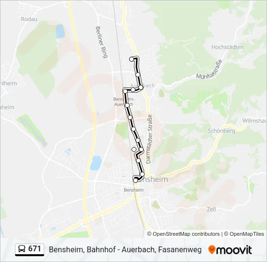 671 Bus Line Map