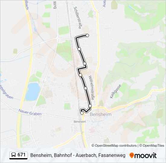 671 Bus Line Map