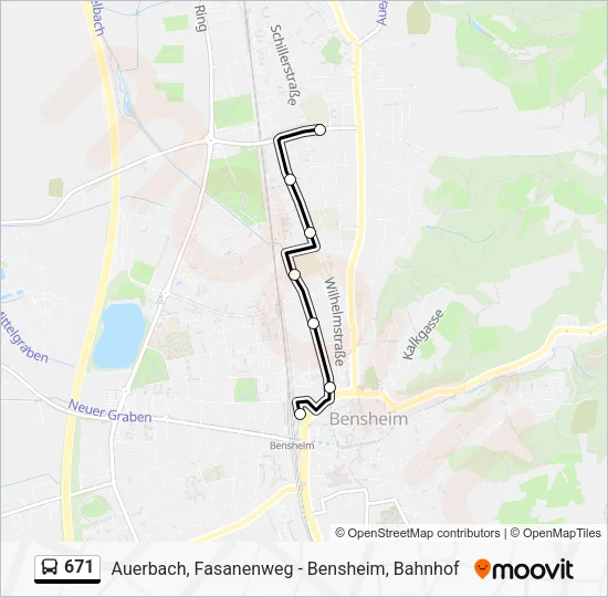 671 Bus Line Map