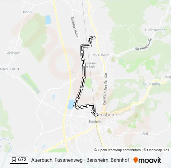 672 Bus Line Map