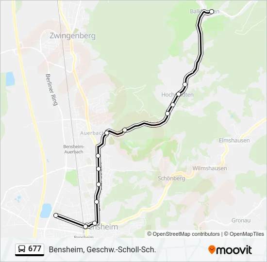 677 Bus Line Map